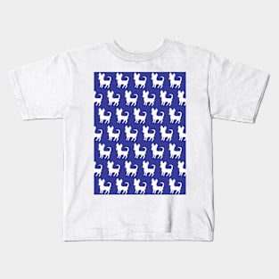 Chihuahua silhouette print (large) blue Kids T-Shirt